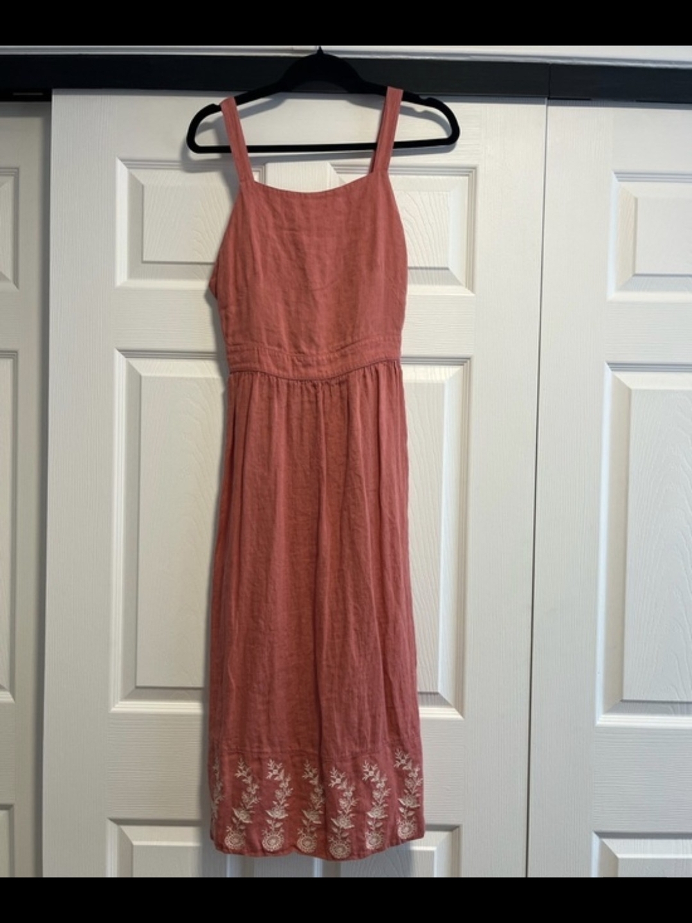 Christy Dawn Sleeveless Pink Midi Dress with Embroidered Hem - Picture 3 of 6
